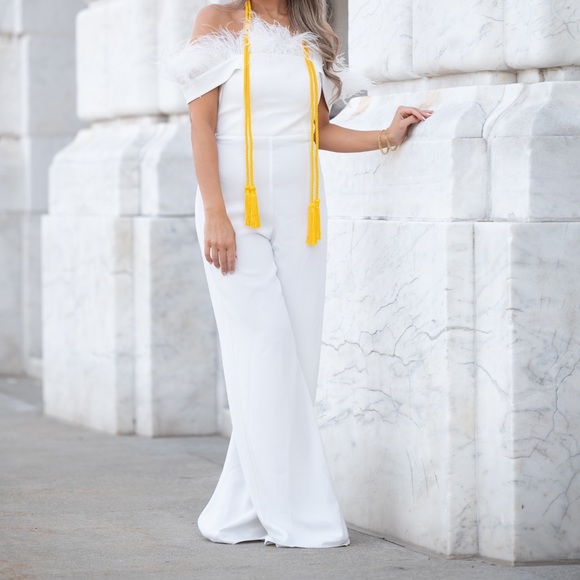 Amanda uprichard revolve keeley jumpsuit in ivory - Picture 6 of 6